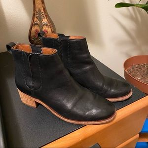 Kork-Ease Black Leather Chelsea Booties
